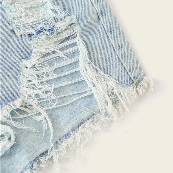 Distressed High Rise Shorts - Picture 2 of 3